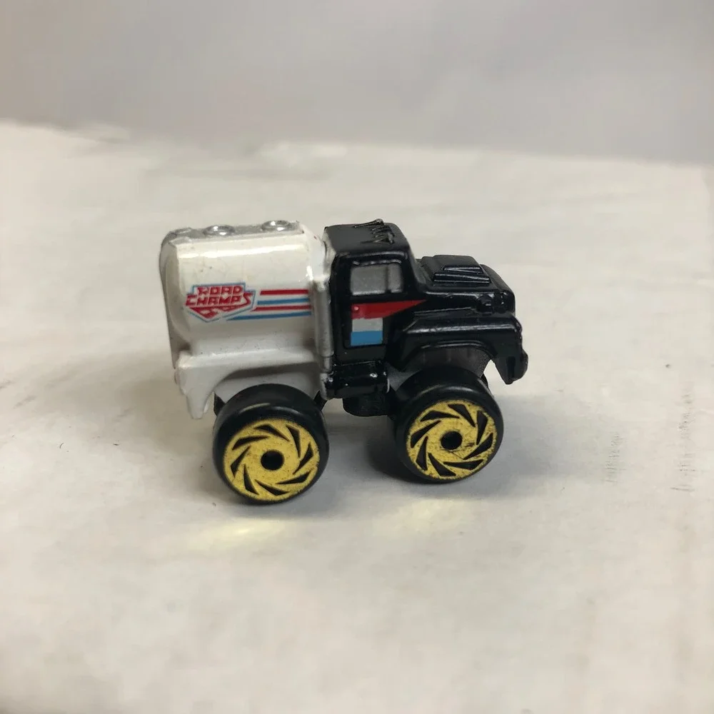 Road Champs 1987 Mini Monster Wheels Tank Tanker Truck White Black Micro Vintage